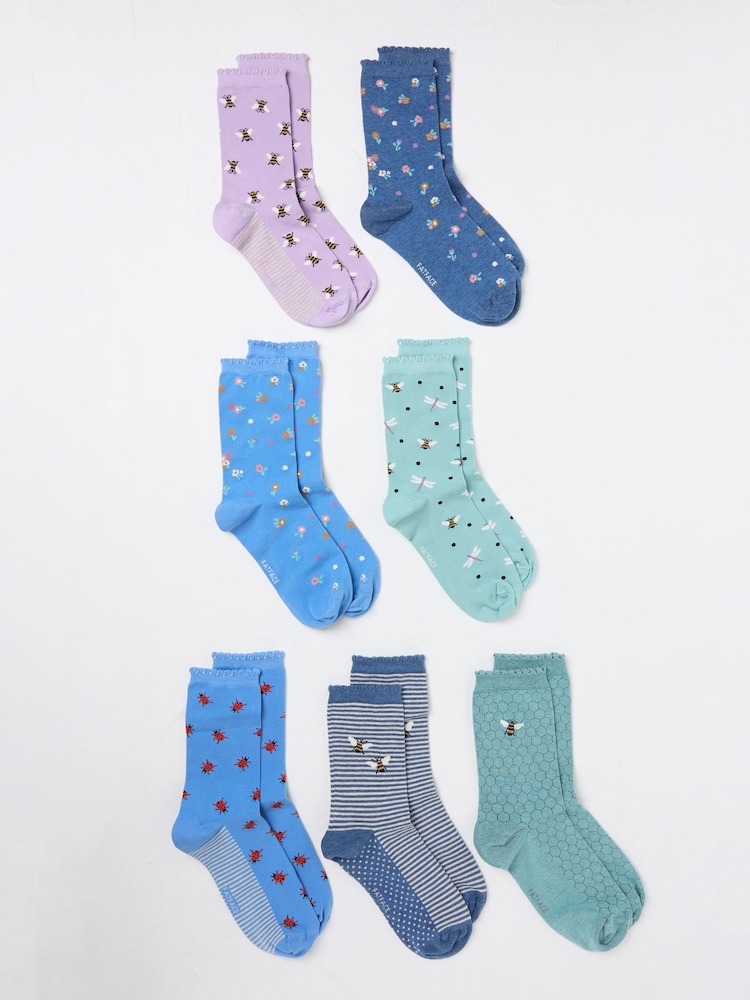 FatFace 7 Pairs of Bug Socks - صورة 2 من 2