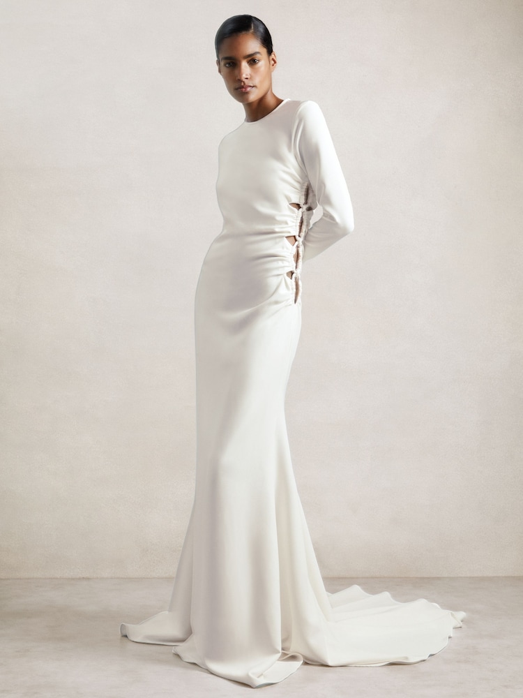 Reiss White Lorna Atelier Cut-Out Rope Detail Dress - Image 1 of 7