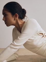 Reiss White Lorna Atelier Cut-Out Rope Detail Dress - Image 3 of 7