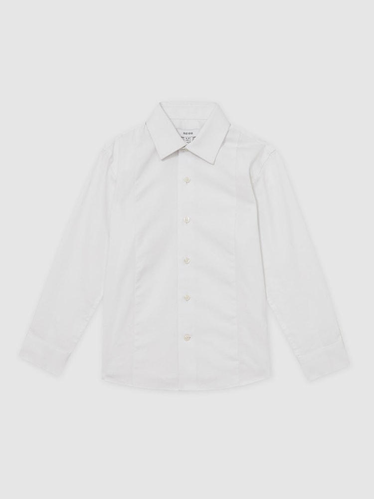 Reiss White Marcel Cotton Slim-Fit Dinner Shirt - Image 2 of 5