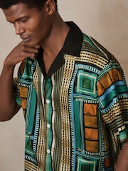 Reiss Sala Reiss | Ché Printed Cuban-Collar Shirt - Изображение 1 из 6