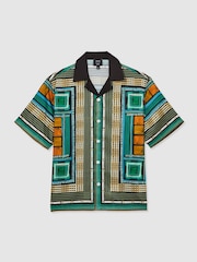 Reiss Sala Reiss | Ché Printed Cuban-Collar Shirt - Изображение 2 из 6