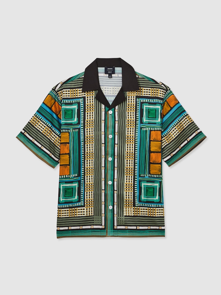 Reiss Sala Reiss | Ché Printed Cuban-Collar Shirt - Изображение 2 из 6