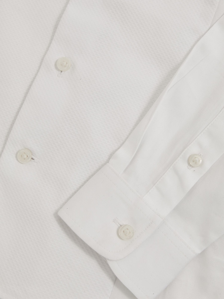 Reiss White Marcel Cotton Slim-Fit Dinner Shirt - Image 5 of 5