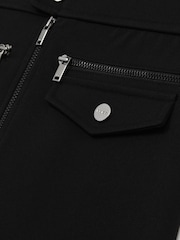 Reiss Black Poppie 9-13 yrs Piqué Zip-Detail Mini Skirt - Image 4 of 4