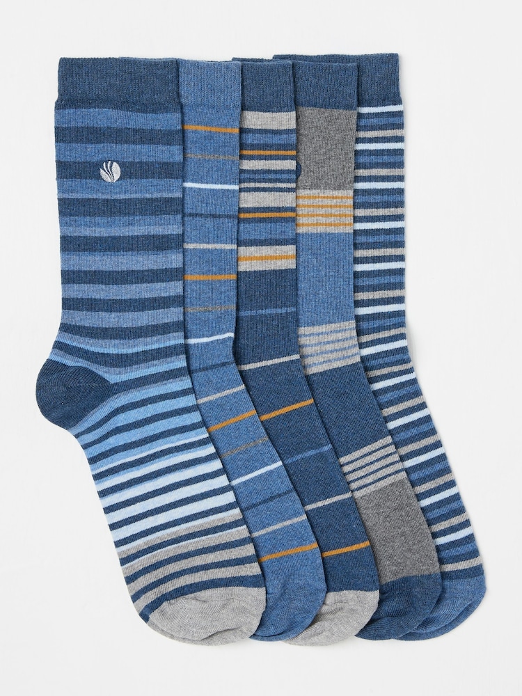 FatFace Multi 5 Pairs of Striped Socks - Image 1 of 2