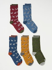 FatFace Multi 5 Pairs of Dog Socks - Image 2 of 2