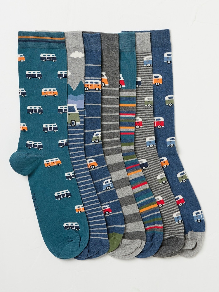 FatFace Multi 7 Pack Men's Socks - Image 1 of 2