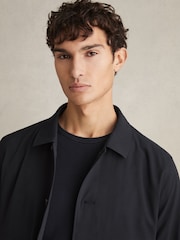 Reiss Navy Raider Textured Blouson Jacket - Image 3 of 6