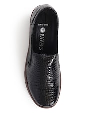 Pavers Black Slip-On Casual Shoes - Image 4 of 4
