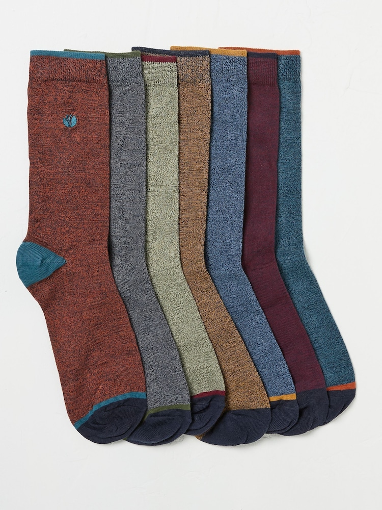 FatFace Multi 7 Pairs of Plain Socks - Image 1 of 2