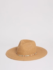 Natural Oversized Soft Raffia Fedora Hat - Image 5 of 5