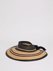 Lipsy Natural Black Raffia Stripe Visor - Image 3 of 3