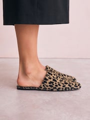 Leopard Forever Comfort® High Cut Square Toe Mules - Image 1 of 9