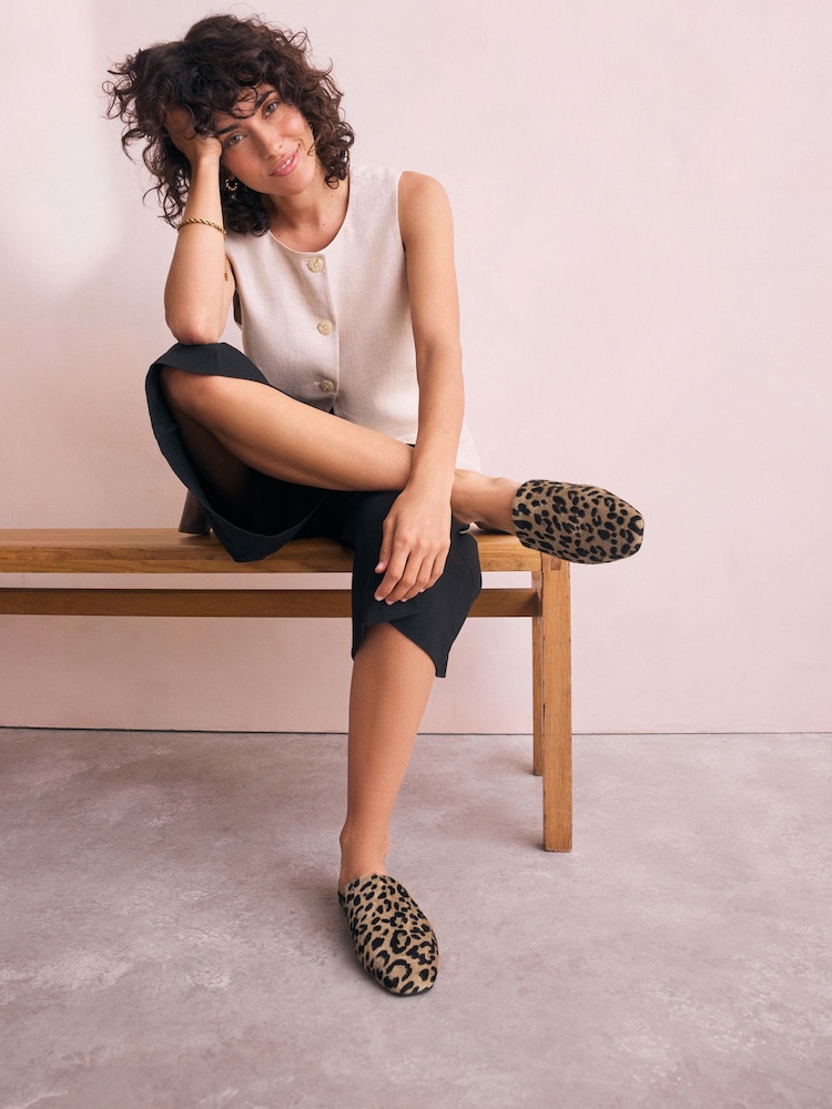 Leopard Forever Comfort® High Cut Square Toe Mules - Image 2 of 9
