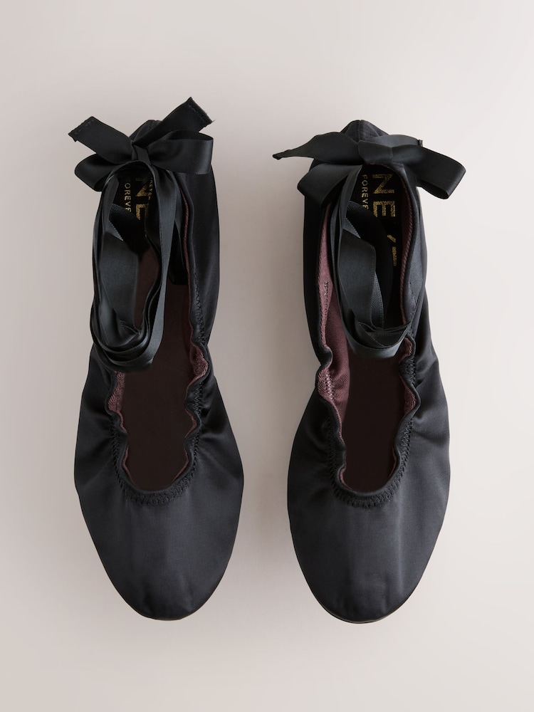 Black Forever Comfort® Wrap Up Ballerina Flats - Image 5 of 9