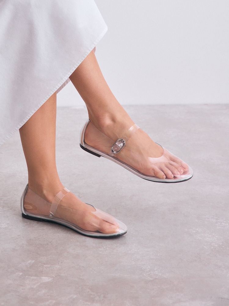 Silver Forever Comfort® Round Toe Vinyl Mary Jane Shoes - Image 1 of 12