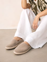 Neutral Forever Comfort® Suede Closed Toe Espadrilles - Image 2 of 9