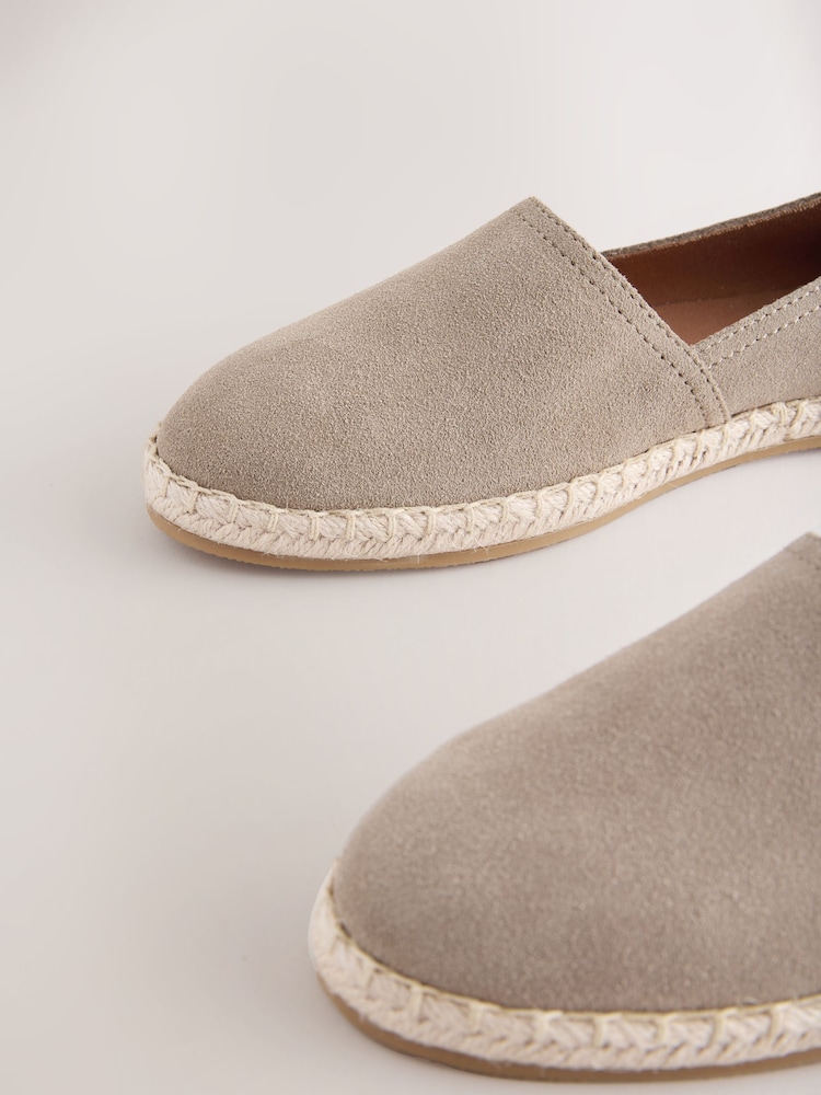 Neutral Forever Comfort® Suede Closed Toe Espadrilles - Image 9 of 9