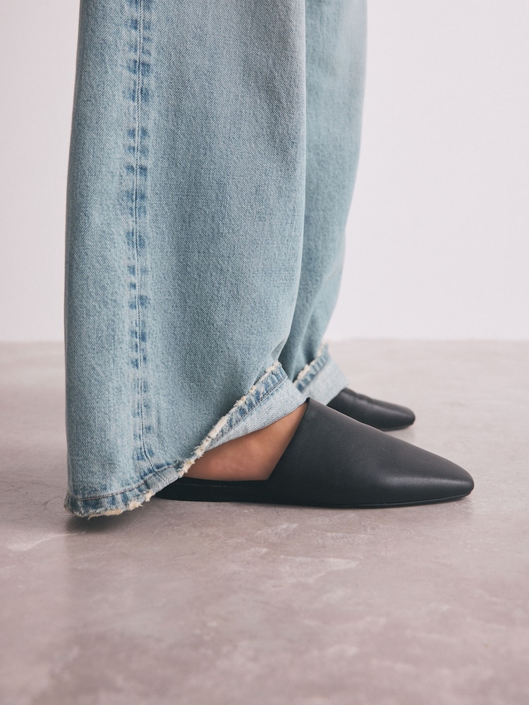 Black Forever Comfort® High Cut Square Toe Mules - Image 1 of 10
