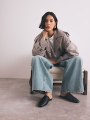 Black Forever Comfort® High Cut Square Toe Mules - Image 3 of 10