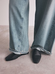 Black Forever Comfort® High Cut Square Toe Mules - Image 4 of 10