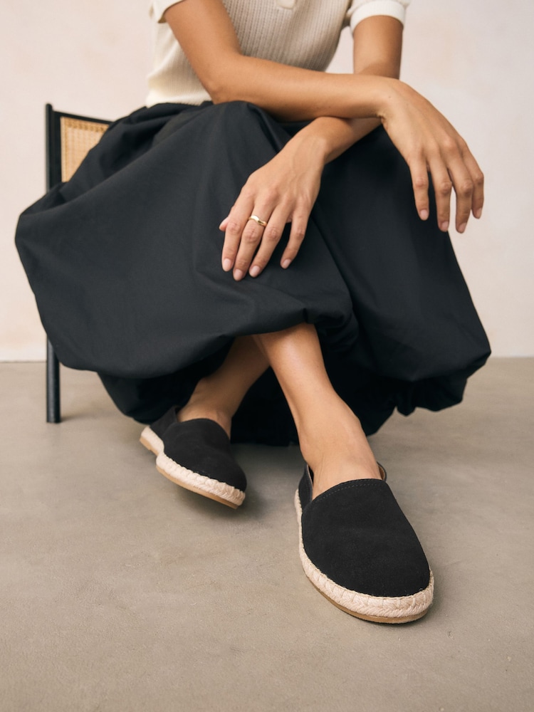 Black Forever Comfort® Suede Closed Toe Espadrilles - Image 4 of 11