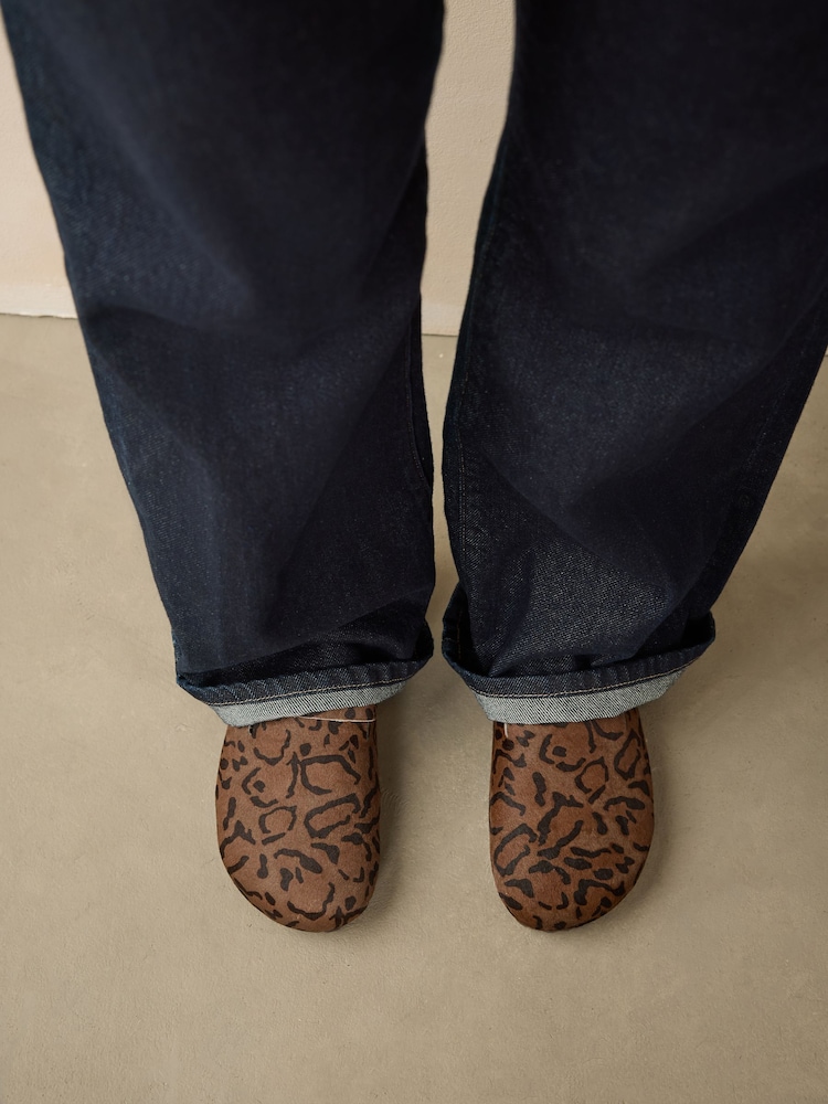 Leopard Forever Comfort® Leather Footbed Clogs - Image 4 of 9