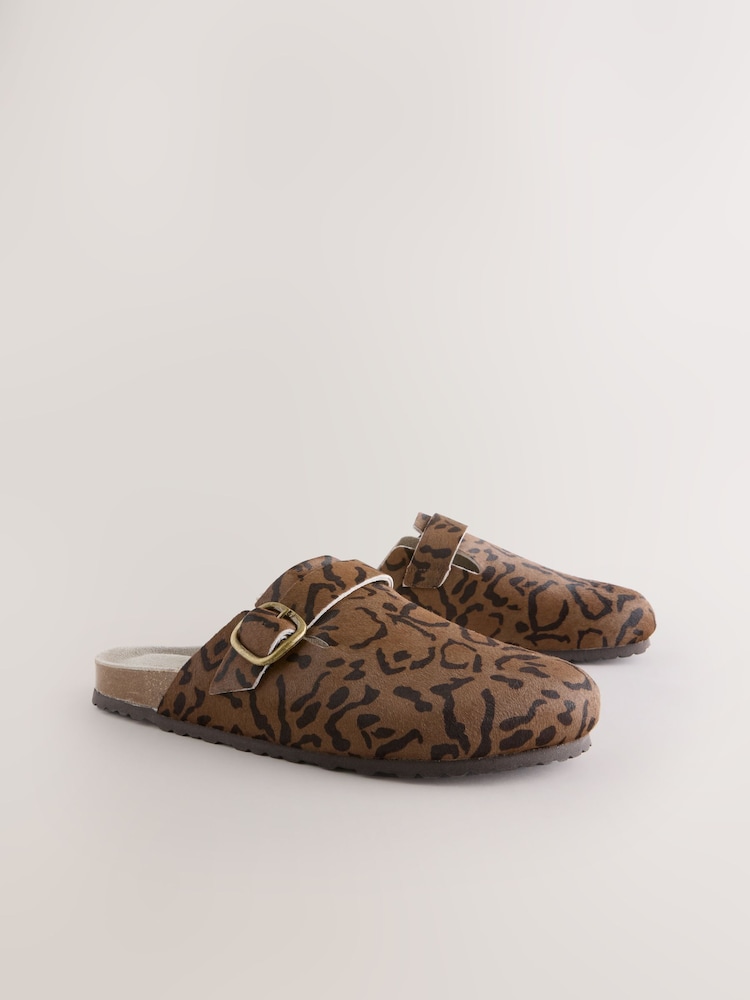 Leopard Forever Comfort® Leather Footbed Clogs - Image 6 of 9