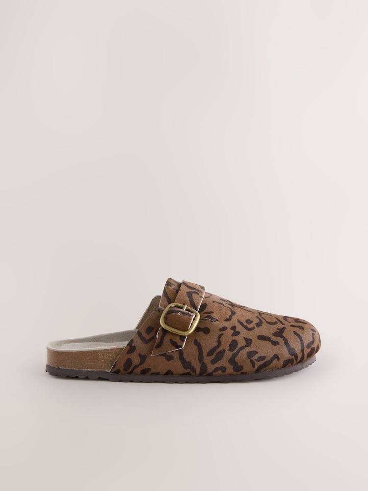 Leopard Forever Comfort® Leather Footbed Clogs - Image 7 of 9