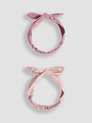 JoJo Maman Bébé Pink Bow 2-Pack Pretty Headbands - Image 1 of 2