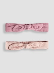 JoJo Maman Bébé Pink Bow 2-Pack Pretty Headbands - Image 2 of 2