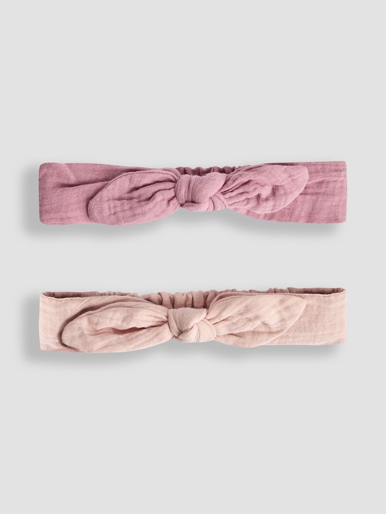 JoJo Maman Bébé Pink Bow 2-Pack Pretty Headbands - Image 2 of 2 JoJo Maman Bébé Pink Bow 2-Pack Pretty Headbands - Image 2 of 2