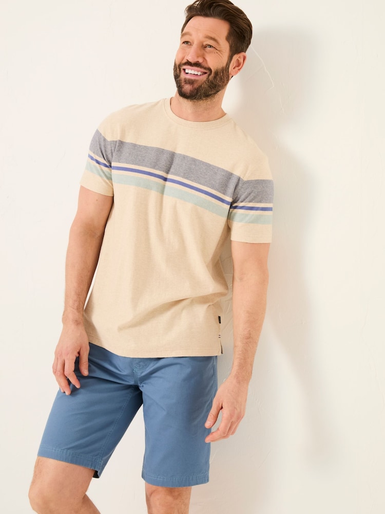 FatFace Natural Kiln Chest Stripe Tee - Image 1 of 5 FatFace Natural Kiln Chest Stripe Tee - Image 1 of 5