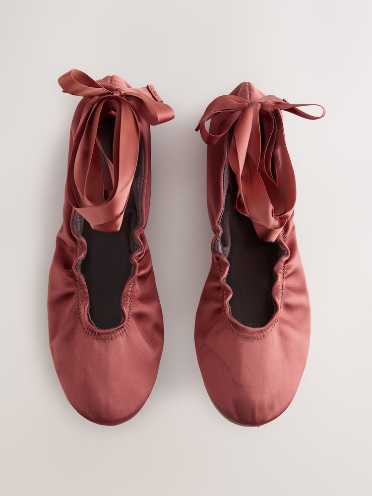Buy Rose Pink Wrap Up Ballerina Flats from Next Poland