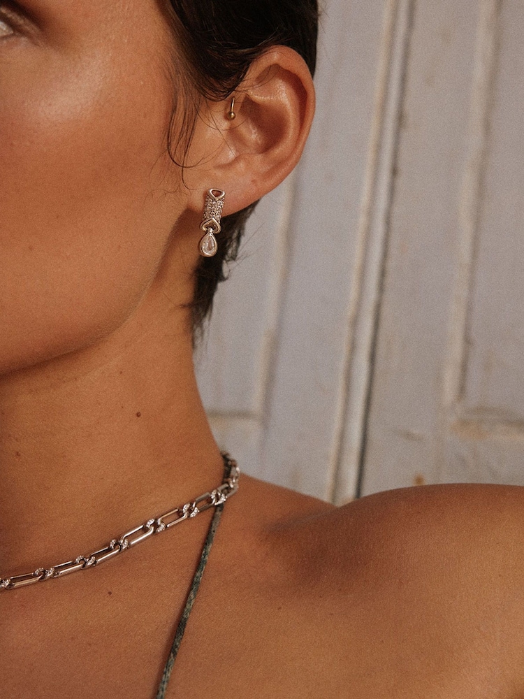 Luv Aj Silver Tone The Pave Link Necklace - Image 4 of 4