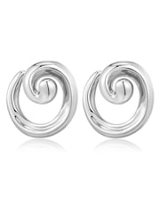 Luv Aj Silver Tone The Seashell Coil Studs Earrings - Image 1 of 4