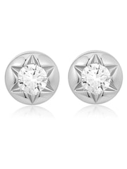 Luv Aj Silver Tone The Rose Bud Studs Earrings - Image 1 of 5