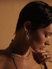 Luv Aj Silver Tone The Rose Bud Studs Earrings - Image 2 of 5