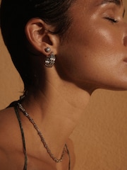Luv Aj Silver Tone The Rose Bud Studs Earrings - Image 4 of 5
