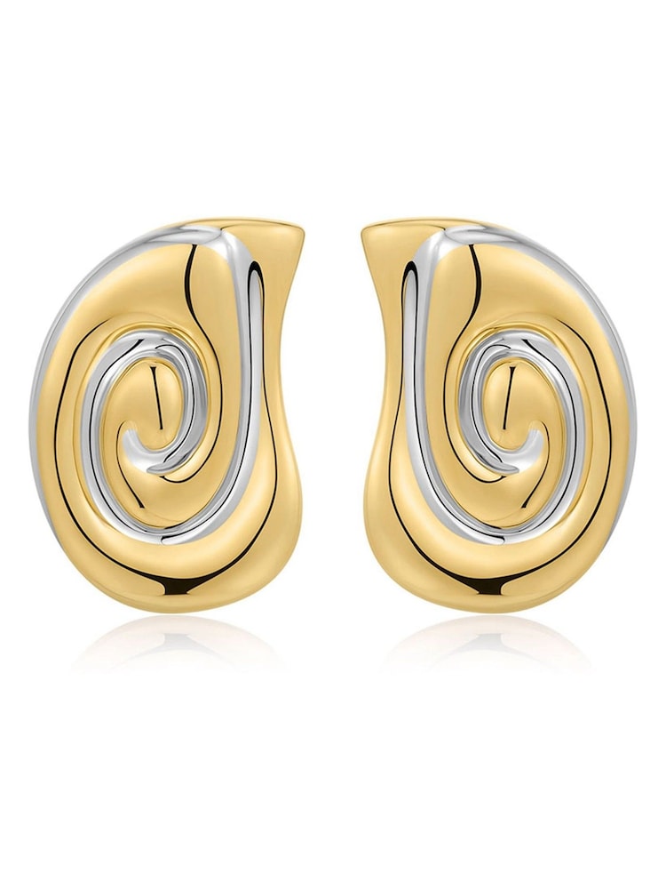 Luv Aj Gold Tone The Coquille Studs Earrings - Image 1 of 5