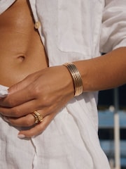 Luv Aj Gold Tone The Ridged Positano Cuff Bracelet - Image 3 of 4