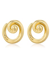 Luv Aj Gold Tone The Seashell Coil Studs Earrings - Image 1 of 4