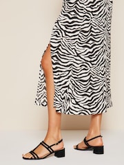 Friends Like These Black Wide Fit Minimal Block Low Heel Sandals - Image 3 of 4