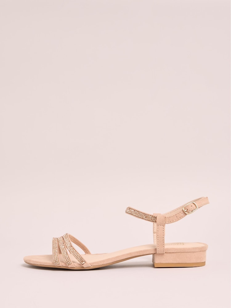 Friends Like These Pink Wide Fit Occasion Strappy Gem Sandals - Image 5 of 5
