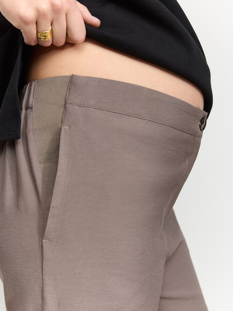 Taupe Brown Maternity Work Trousers - Image 5 of 9