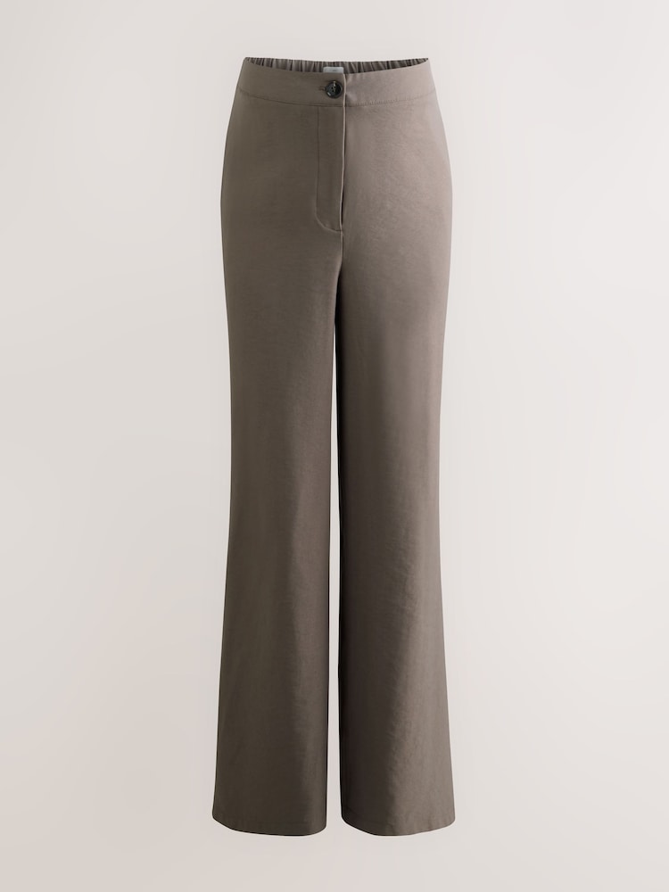 Taupe Brown Maternity Work Trousers - Image 6 of 9