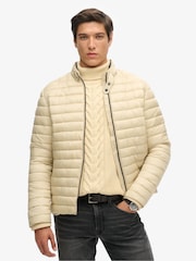 Superdry Nude 100% Cotton Lightweight Short Puffer Jacket - Image 1 of 5