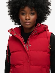 Superdry Red Everest Hooded Puffer 100% Cotton Gilet - Image 4 of 5