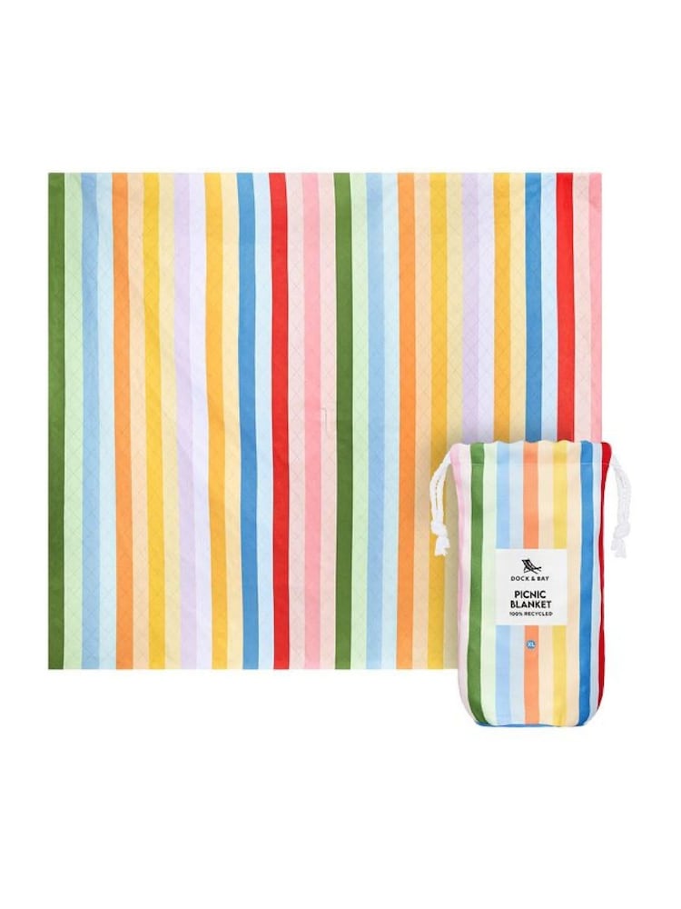 Dock & Bay Candy Stripes Picnic Outdoor Waterproof Blanket - Image 2 of 6